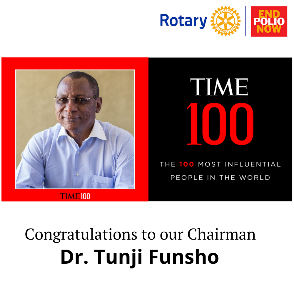 Dr Tunji Funsho, named one of  TIME100 Most Influential People in the World.